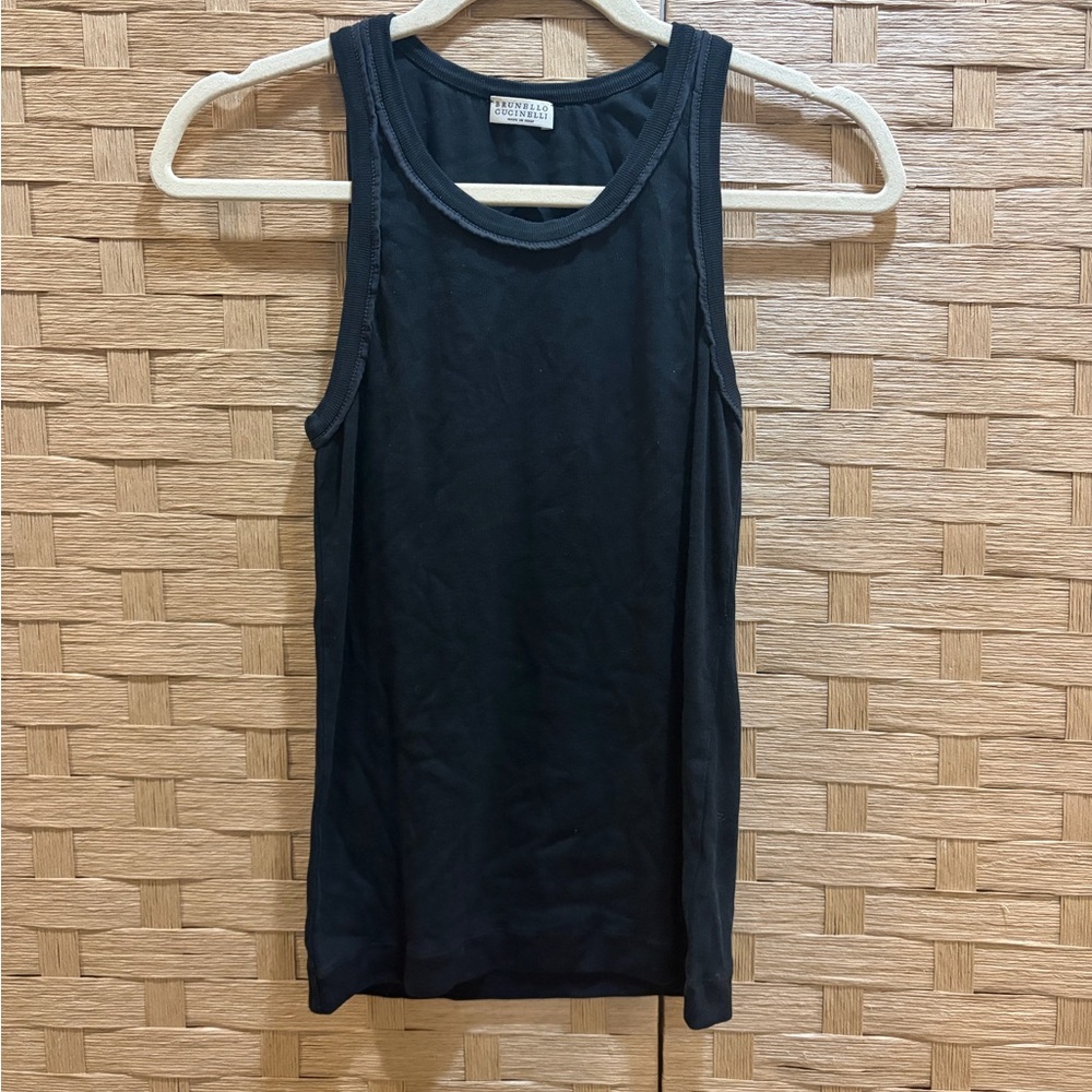 Brunello Cucinelli Black Sleeveless Tank Top - Everyday Essential size S/M
